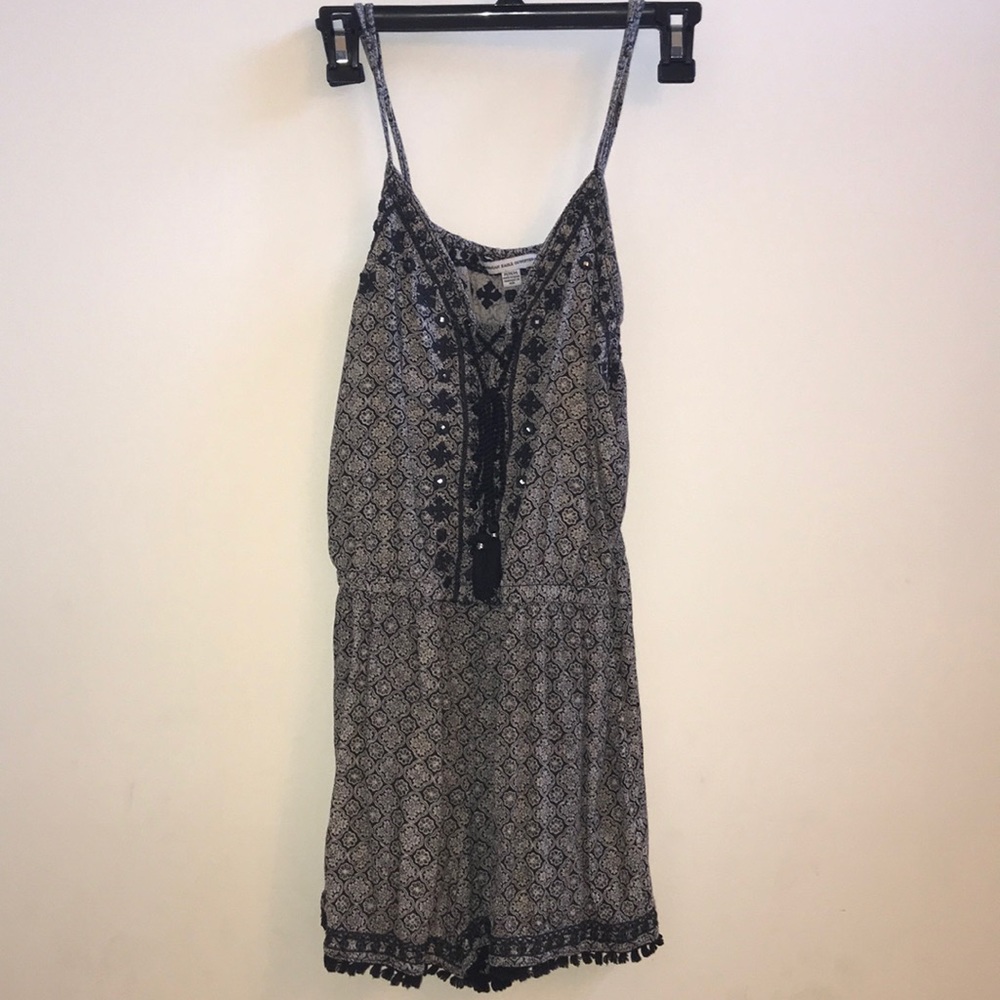 Black and cream romper